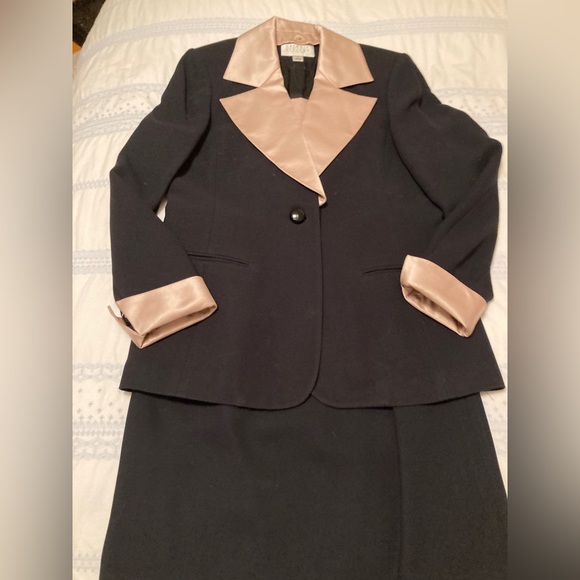 FILENE’S Valerie Stevens— Dark Navy Evening Suit. Elegant! Sz 6 - Picture 2 of 14